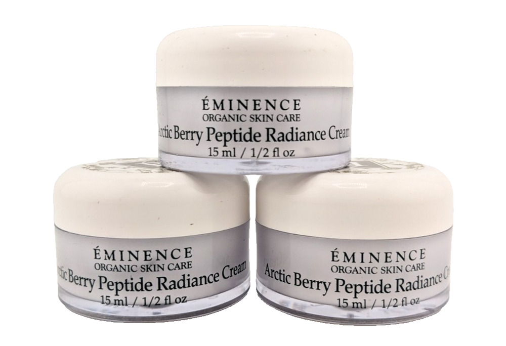 3x Eminence Organic Skin Care Arctic Berry Peptide Radiance Cream 0.5oz Each
